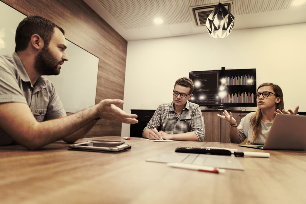 startup business team brainstorming on meeting   working on laptop and tablet computer